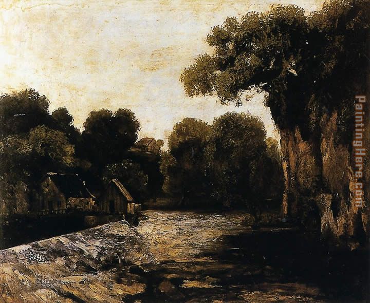 Locks on the Loue painting - Gustave Courbet Locks on the Loue art painting
